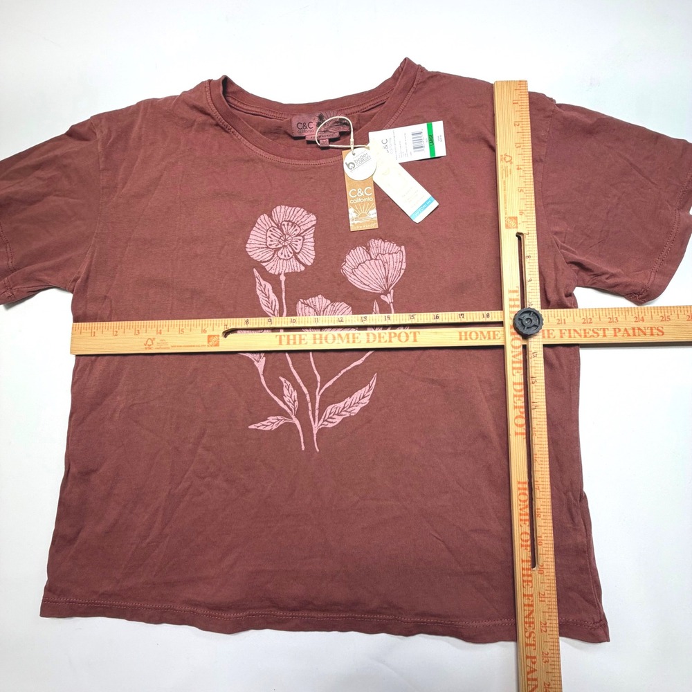 C&C California Toni Tee Sunwashed Floral Graphic Boxy T Shirt L NWT - Picture 3 of 6